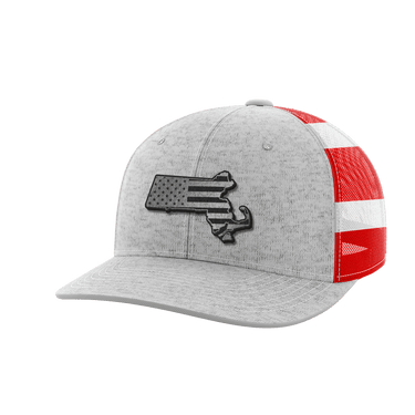 Massachusetts United Hats Hat Greater Half Heather Grey/Flag Black Leatherette Massachusetts